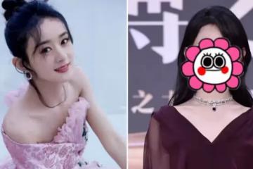 「有一種失望叫女神臉崩」趙麗穎近照顏值走下坡路，直播穿粉裙無少女感，斜方肌體態差發腮嚴重