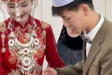 甘肅新娘神似沈眉莊,新郎長相一言難盡,網友炸鍋,知情人曝內情