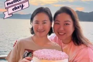 何超瓊與乾女兒提早慶祝母親節，兩人沒血緣關係，卻長得越來越像