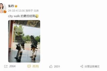朱丹周一圍帶娃出遊，倆兒女累到走不動路，夫妻一人背一娃超有愛