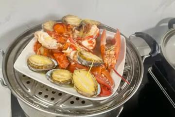 清蒸波龍、麵包蟹、鮑魚
