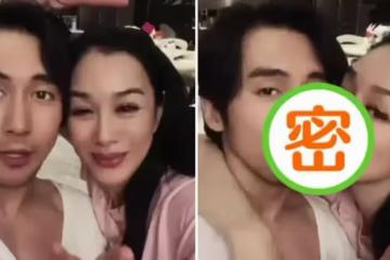 鐘麗緹與小12歲老公秀恩愛!「撅嘴親吻」太甜蜜,紮小辮賣萌好少女,網友:大撒狗糧好甜膩