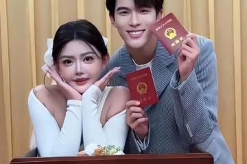 韓安冉曬七本結婚離婚證，和宋浩然領證畫面公開，夫妻好甜蜜