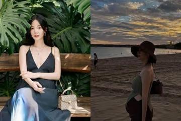 曾之喬生日海邊解放孕肚! 「臨盆倒數真實身材」全被拍