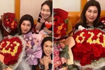 TVB「山頭」之一樂易玲在內地過母親節 眾多小生小花獻花為其慶祝