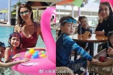 鍾嘉欣三代同堂飛布吉過聖誕 罕甫泳衣照曬白滑長腿