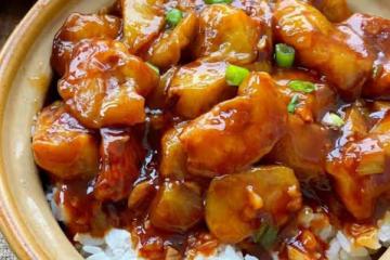 無敵好吃🔥巨下飯的糖醋茄子蓋飯😋