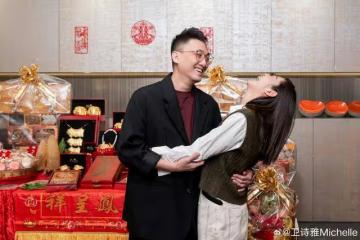 恭喜！香港知名女星風光大嫁，穿深v婚紗與多金老公教堂熱吻