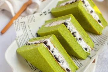 🌱春遊野餐小點心｜🍵抹茶紅豆三明治蛋糕🍰