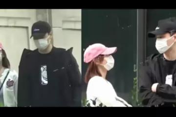 袁姍姍與年輕男子同一社區出行，男方貌似鄧倫