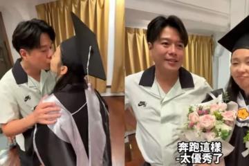 六月師大EMBA畢業!風光領3獎 親吻李易:感謝先生支持