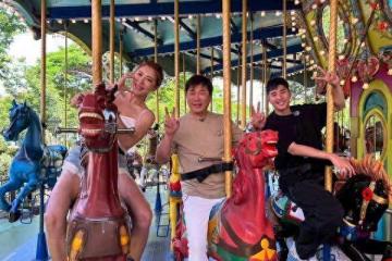 天王胡瓜難得帶兒女逛遊樂園　小禎崩潰「都在陪別人的小孩」