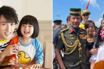 吳尊女兒近照曝光，變化驚人，與汶萊國王貼身合影，10歲身高直追爸肩膀，大長腿吸睛