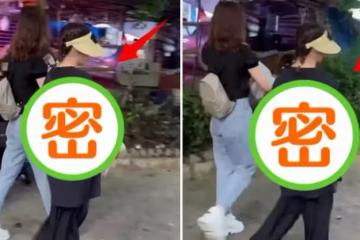 Twins合體出門買菜，阿sa穿牛仔褲又瘦又高，阿嬌要靠寬大T恤藏肉！
