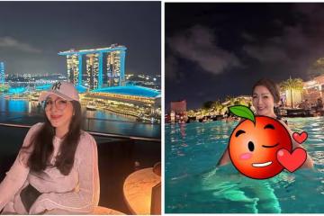 陳美鳳出國大解放「濕身超低胸比基尼」 網讚:好美的美人魚!