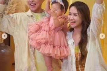 Sandy女兒1歲了！母女顏值「神複製窄臉尖下巴」 超Q慶生照全被拍
