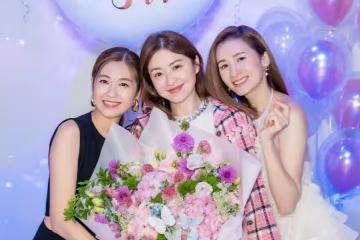 TVB前甜美女星為富商老公慶生！竟稱他是父親也是兒子！好姐妹陳自瑤現身露事業線