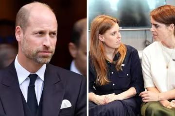 威廉王子鐵腕整頓王室,不惜與碧翠絲、尤金妮公主姐妹決裂?