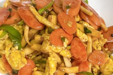 杏鮑菇火腿炒雞蛋