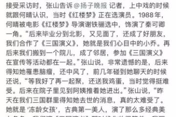 張山深情追憶何晴：鄰居阿姨推輪椅送她進出，患腦瘤又中風