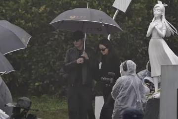 謝欣穎、王柏傑穿全黑「共撐一把傘」追思大S 被問舊情復燃回應了