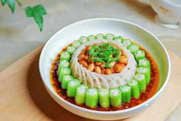 涼拌秋葵藕片