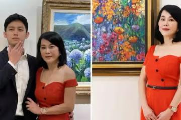 62歲邱於庭罕露面！體重91斤腰圍25寸，苦學3年出師開畫展，23歲帥兒現身：母子同框像情侶