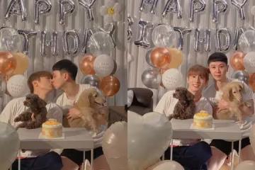 阿本生日PO親嘴照 放閃男友:謝謝一直以來的暖暖陪伴