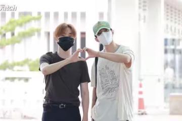 SEVENTEEN勝寬、DK來了!合體比愛心 小港機場擠滿克拉