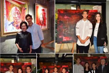 何超瓊參加富二代畫展,開心對方為其畫肖像,李嘉欣夫婦低調現身