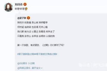 歌詞暗示已分手,劉詩詩發文讓粉絲聽好友歌曲,疑似官宣離婚前兆
