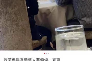 63歲苗僑偉定居加拿大！約夏雨中餐廳敘舊，穿一身黑衣打扮低調