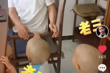 陳佩斯雙胞胎孫子首公開！光頭造型太像爺爺，已有一對雙胞胎孫女