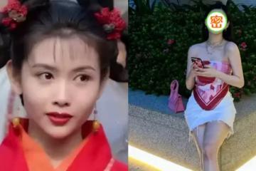 邱淑貞女兒真會挑衣，穿紅色絲巾上衣秀身材哪像90後，網友：比媽媽美