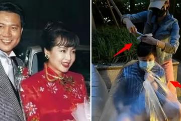 64歲恬妞近照曝光！與萬梓良失婚後至今單身，與馬伊琍同小區，「條紋襯衫配短褲」穿著隨意「請鄰居幫剪頭」