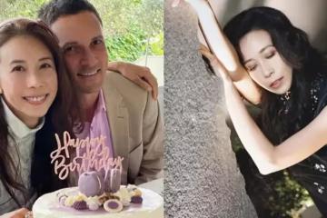 莫文蔚52歲生日被老公摟腰超膩歪！穿旗袍戴胡蝶結，開心成瞇瞇眼