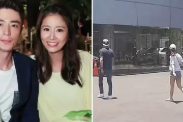 林心如帶女兒散步！霍建華成小跟班，不少網友喊話：小海豚早點出道吧，不然可惜了好顏值