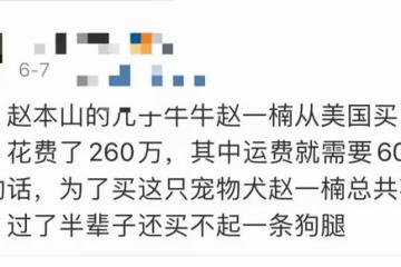 曝趙本山兒子花260萬買寵物狗，僅運費就高達60萬，本人親自回應