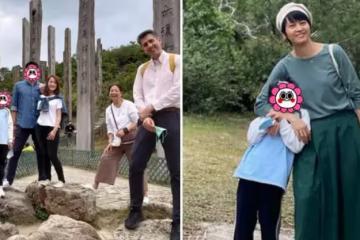 梁詠琪罕曬合照！祖孫三代同框全員「高顏值大長腿」，混血女兒精緻如洋娃娃，龍鳳胎弟弟太像她