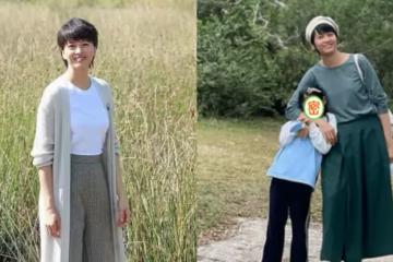 梁詠琪素顏自然真實，身材走樣也不介意，混血女兒長得太漂亮了！