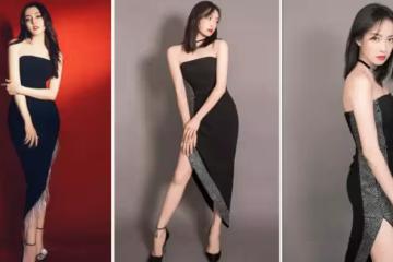 宋茜迪麗熱巴同穿黑色開叉禮服，比身材熱巴就沒輸過