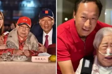 郭臺銘生日曬母子合照，面容憔悴略顯蒼老，94歲母親術後狀態佳，3個孩子出鏡，網友：太像郭董了