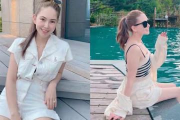 產後1個月身材超狂 昆凌曬泳池照纖細四肢全露