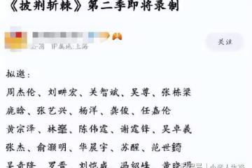 《披哥2》6月底開錄，陳小春張智霖有望回歸，預計8月播出