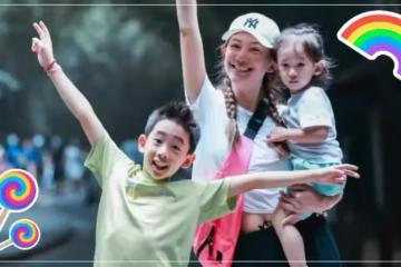 應采兒帶倆兒子夏日出遊,曬HOHO超萌正面