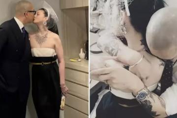大S具俊曄更多親密畫面曝光，二人深情擁吻，男方親遍大S全身