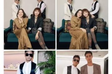 張曼玉林嘉欣同框拍大片，相差14歲似同齡人，謝霆鋒戴墨鏡遮傷疤