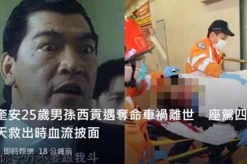 成奎安25歲孫子車禍身亡!座駕撞上8米高大樹,送醫後搶救無效