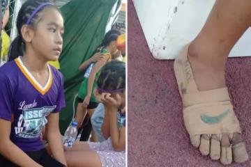 買不起球鞋!12歲女「膠布畫藍勾勾」忍痛奪3金「球鞋廠商得知後」結局讓萬人暖心