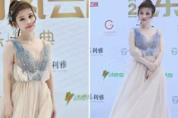 馮提莫雖然個子不高 但身材還挺好的 一襲輕紗禮服靈動又清純